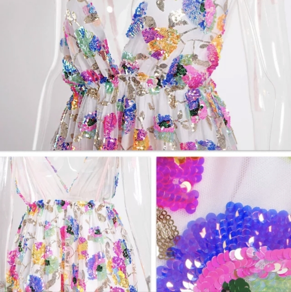 NWT Sexy Sequin Glitter Party Mini Dress S: Small & Medium - Picture 8 of 16